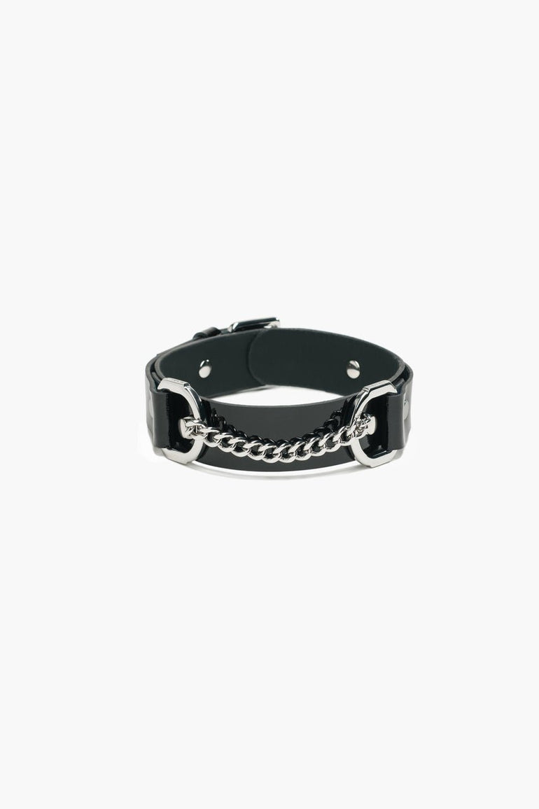 Garsia Collar & Bracelets Set in Patent Leather - accessories - EU MARIEMUR